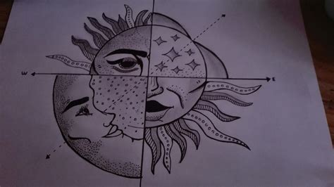 Sun And Moon Pencil Drawing