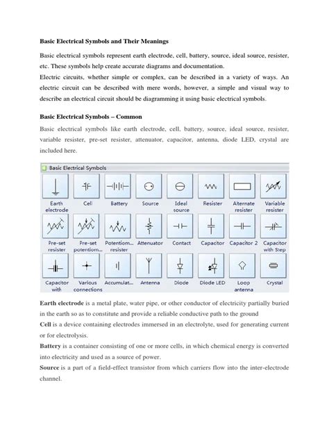 Basic Electrical Symbols and Their Meanings | PDF | Field Effect Transistor | Electricity