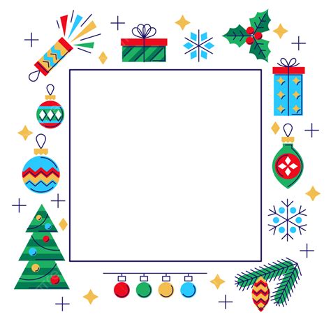 Merry Christmas And Happy New Year Frame, Frame, Holiday, Decoration PNG and Vector with ...