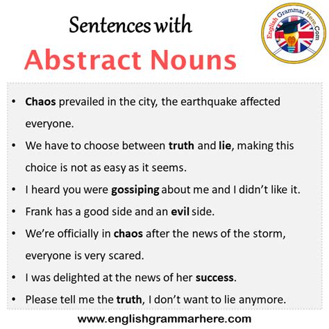 EnglishTeachoo 10 Examples Of Abstract Noun Sentences, 46% OFF