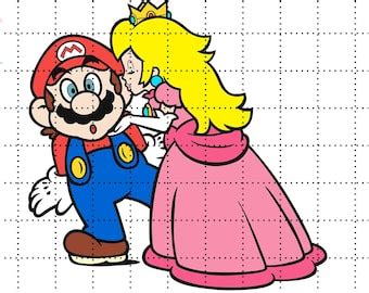 Peach Kissing Mario Coloring Pages