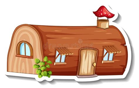 Maison De Bois Fantaisie Sur Fond Transparent Illustration De Vecteur