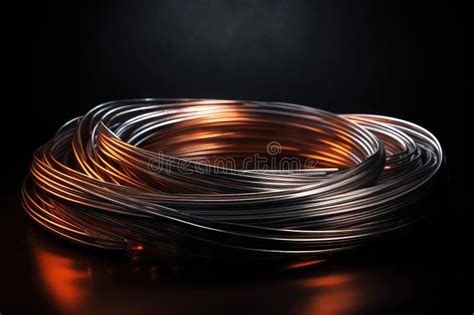 This Photo Showcases A Stack Of Copper Wire On A Black Background