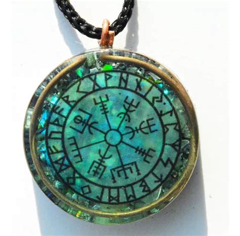 Dije Vegvisir Brujula Vikinga Runas Orgonite Verde 3 5cmts MercadoLibre