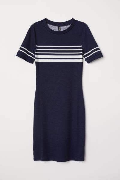Short-sleeved jersey dress. RM64.95 | Draped bodycon dress, Textured ...