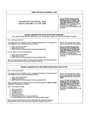 Fillable Online USING THE IRS DATA RETRIEVAL TOOL Fax Email Print