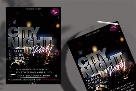 City Night Club Party Free Psd Flyer Template Studioflyers