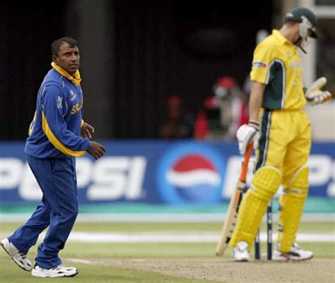 Gilchrist Starts To Walk Back To The Pavilion As Aravinda De Silva