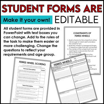 STEM Activity Ferris Wheel Challenge By Teachers Are Terrific TPT