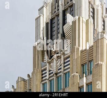 Niagara Mohawk Building's winged sculpture is titled "Spirit of Light Stock Photo - Alamy