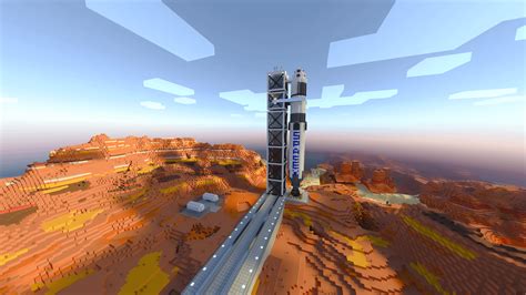 I made a rocket launch site, loosely based on the Falcon 9 : r/Minecraft