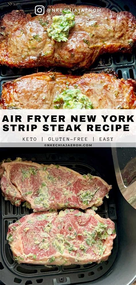 Air Fryer Ny Strip Steak With Garlic Herb Butter Artofit