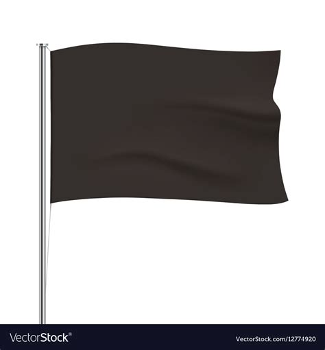 Waving black flag template Royalty Free Vector Image