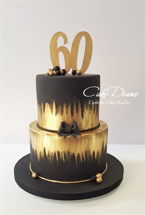 Black And Gold Cake For A Man S 60th Birthday Golden Birthday Cakes