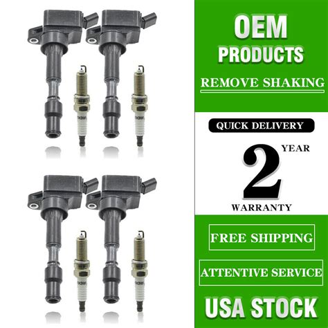 4pcs Ignition Coils 4pcs Spark Plugs For 2017 2022 Kia Optima Forte5