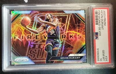 2019 Panini Prizm Fireworks Silver Kevin Durant 24 PSA 10 Low Pop None