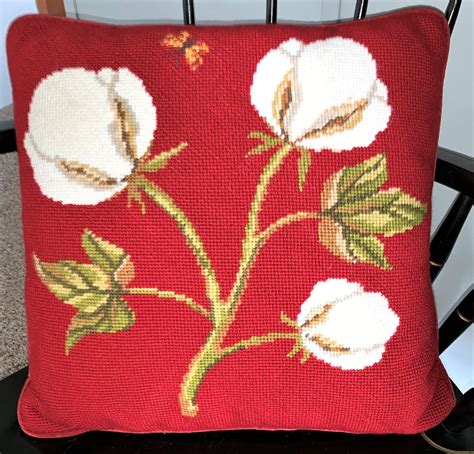 Vintage Cottage Core Farmhouse Throw Cotton Boll Floral Pillow Etsy