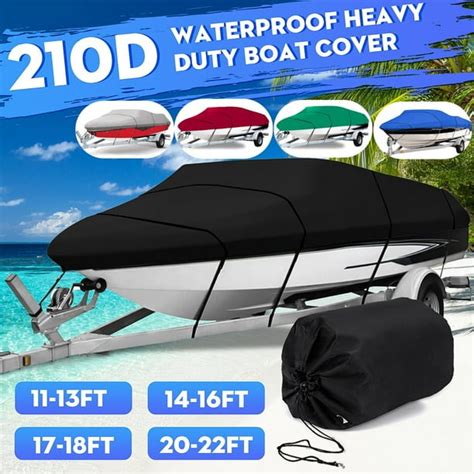 Waterproof and Sunscreen Heavy Duty Trailerable Boat Cover With Storage ...