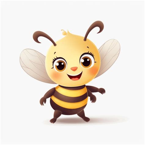 Premium AI Image Buzzy Cutie A Charming Bee Clip Art Buzzing Against