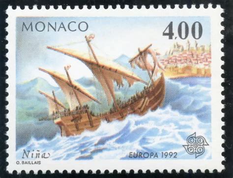 Timbre De Monaco N Decouverte De L Amerique Bateau La