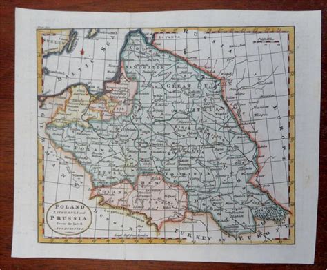 Great Dutchy Poland Lithuania Prussia Warsaw 1792 Kitchen Hand Colored