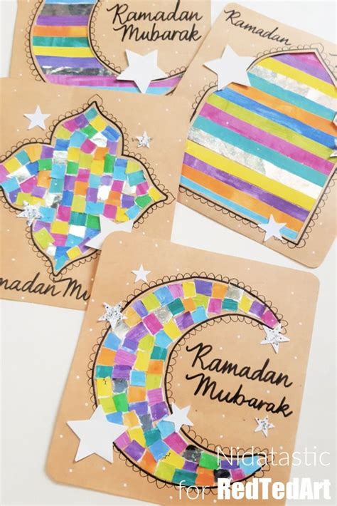 Colourful Diy Ramadan Cards For Kids Red Ted Art Kids Crafts