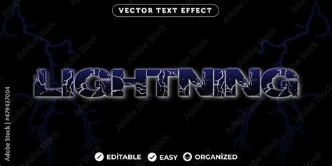 Lightning Text Effect,Fully Editable Font Text Effect Stock Vector ...