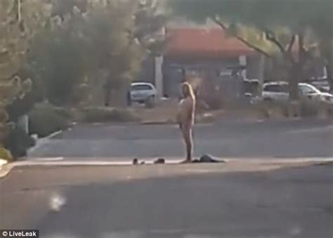 Driver Films Deranged Man Naked Behind Las Vegas Walmart Daily Mail Online