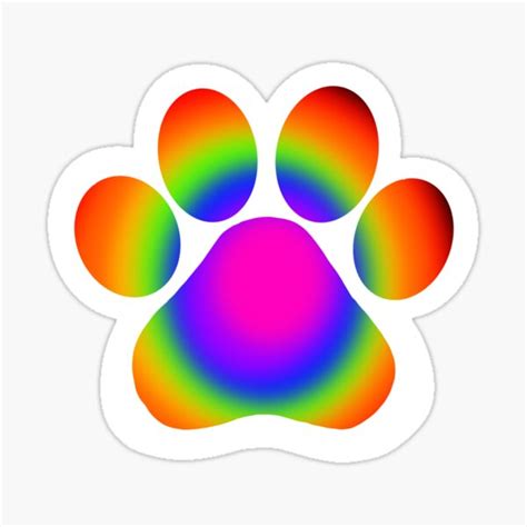 Paw Print Rainbow Sticker By Teachbydesigns Redbubble