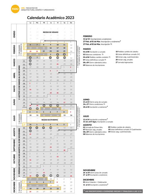 Calendario Acad Mico Acad Mica