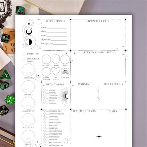 Dnd Character Sheet Celestial Fillable D D Circle Of Moon Circle Of