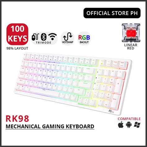 RK98 RK Royal Kludge Tri Mode 2 4G Wireless Bluetooth Gaming Mechanical Keyboard With RGB Hot
