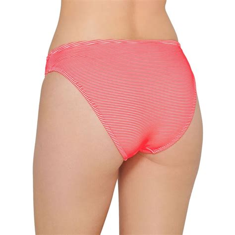 Hula Honey Juniors Rib Illusion Hipster Bikini Bottoms Hibiscus Size