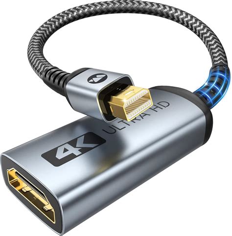 WARRKY Mini DisplayPort To HDMI Adapter 4K High Speed 2K 60Hz