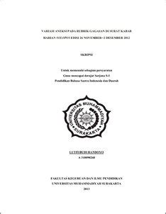 Variasi Aneksi Pada Rubrik Gagasan Di Surat Kabar Harian SOLOPOS Edisi