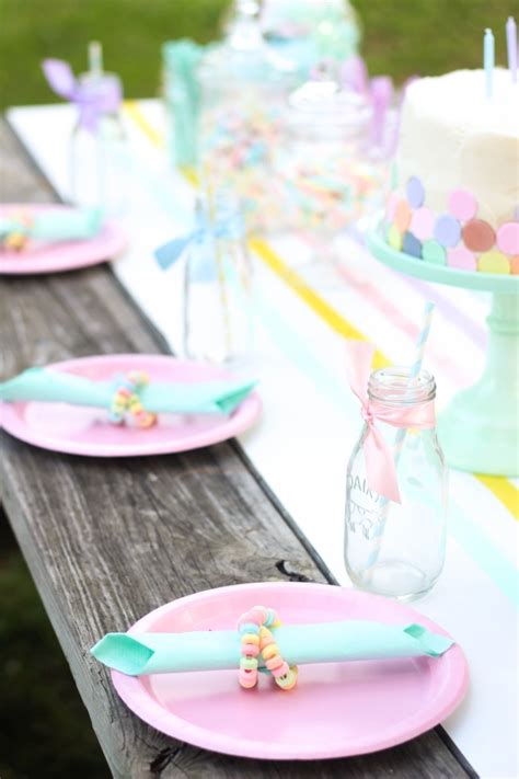 Pastel Candy Birthday Party Carmendy Is Four Ice Cream Off Paper Plates