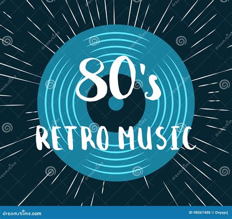 Vector 80s Retro Music Vinyl Record Illustration Stock Vector