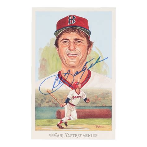 Carl Yastrzemski Signed Perez Steele Celebration Postcards