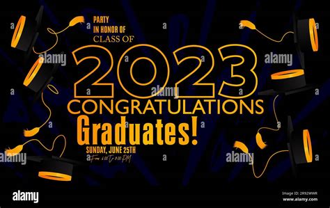 Party In Honor Of Class Of 2023 Graduates Vector Design Invitation