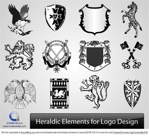 Vector Heraldic Elements For Logo Design