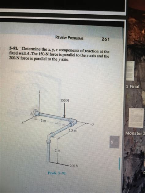 Solved Determine The X Y Z Components Of Reaction At The Chegg