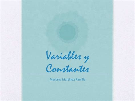 Variables Y Constantes Ppt