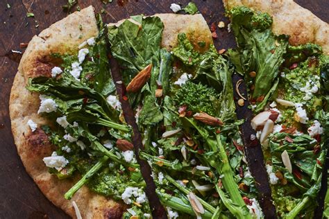 Roasted Broccoli Rabe And Pesto Flatbread Andy Boy