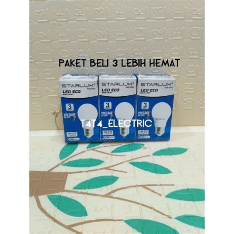 Jual LAMPU LED 3 WATT STARLUX BELI 3 LEBIH HEMAT NYALA PUTIH GARANSI 1