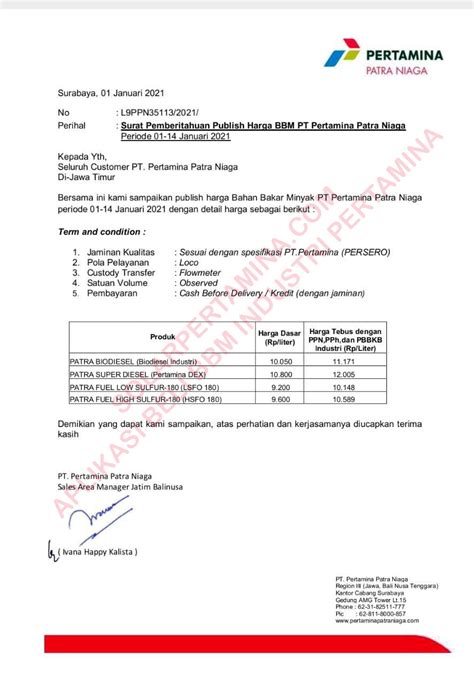 Harga Update Resmi Bbm Solar Industri Non Subsidi Pertamina Hari Ini