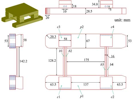 The dimensions of the semi-submersible platform. | Download Scientific ...