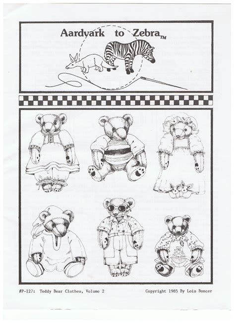 Teddy Bear Clothes 2 — Aardvark To Zebra