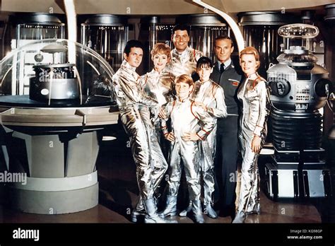 LOST IN SPACE American CBS TV series 1965-68. From left: Guy Williams ...