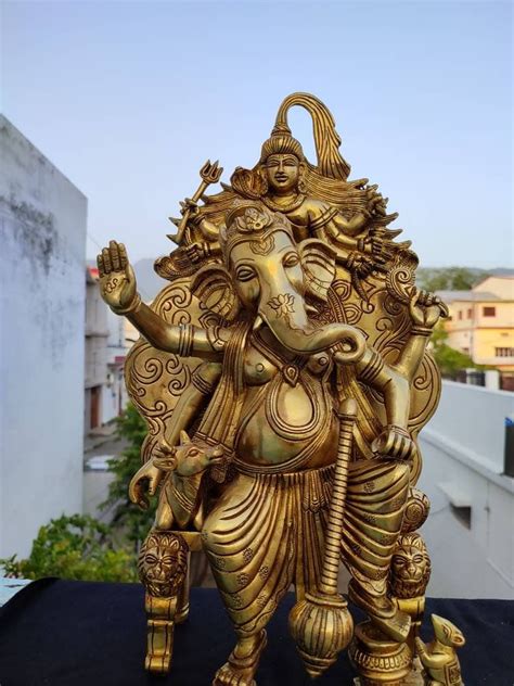 Ganesha Statue 16 Inch Brass Lord Ganesh With Lord Shiva A - Etsy ...