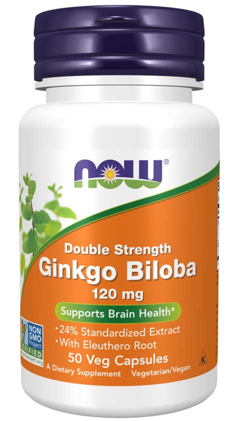 Ginkgo Biloba Supplement Double Strength Capsules Now